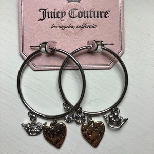 BRAND NEW Juicy Couture Charmed Hoop Earrings